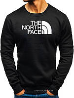 Утепленный мужской свитшот The North Face (Норс Фейс) черный (ЗИМА) с начесом толстовка лонгслив