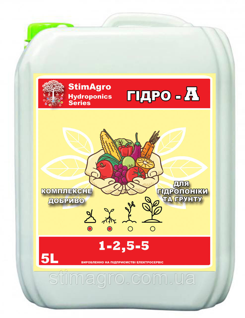StimAgro добрива для гідропоніки та грунту ГІДРО-А 1-2,5-5 5L