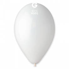 Латексна кулька пастель білий 12"/ 01 / 30 см White Gemar