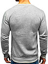 Утеплений чоловічий світшот Calvin Klein (Кельвін Кляйн) ЗИМА світло сірий з начосом толстовка лонгслив, фото 3