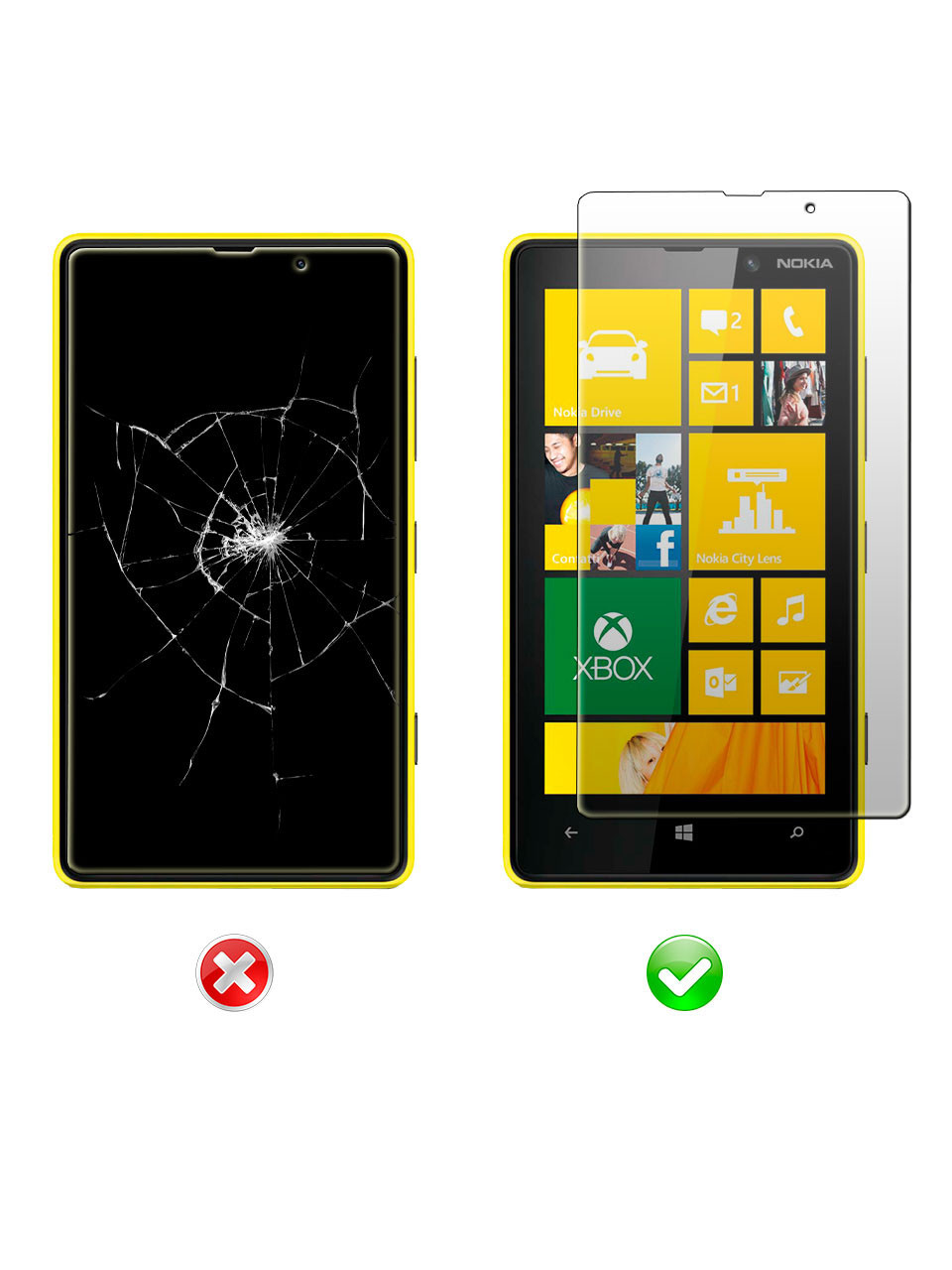 Защитное стекло для Nokia Lumia 820 - фото 1 - id-p325683979
