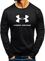 Мужской свитшот Under Armour (Андер Армор) черный (большая эмблема) толстовка лонгслив (чоловічий світшот)