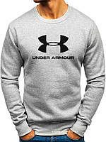 Мужской свитшот Under Armour (Андер Армор) светло серый (большое лого) толстовка лонгслив (чоловічий світшот)