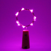 Гірлянда Роса Пробка 20 лампочок Фіолетова 200 см, прозорий провід, від батарейок (1278-08)