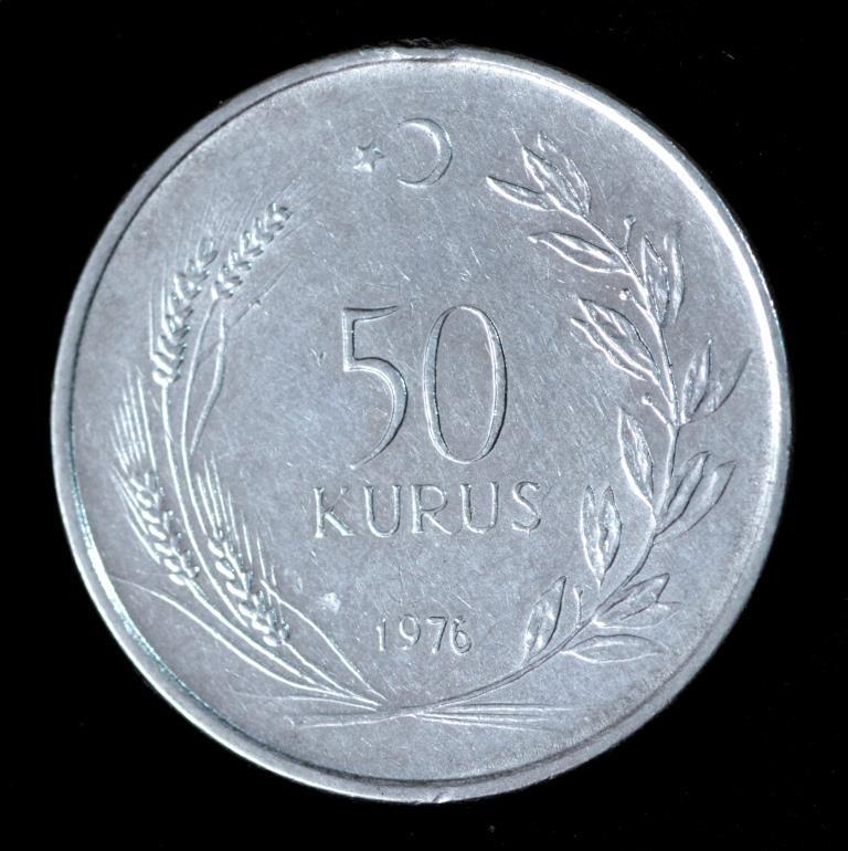 Монета Туреччини 50 курушів 1974-77 рр., фото 1