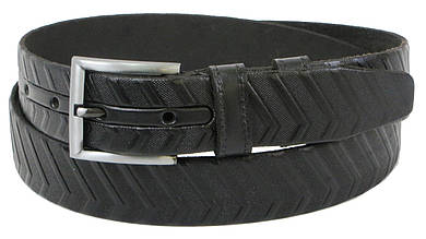 Чоловічий шкіряний ремінь під штани Skipper  чорний 3,5 см