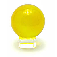 Красивый хрустальный шар на подставке желтый 5 см