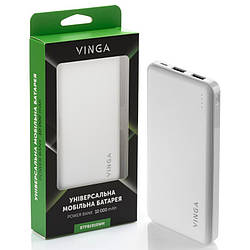 Батарея універсальна Vinga 10000 mAh white (BTPB1910WH)