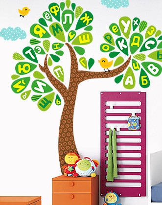 Дитяча наклейка на стіну "Буквене дерево" - фото 1 - id-p628985714