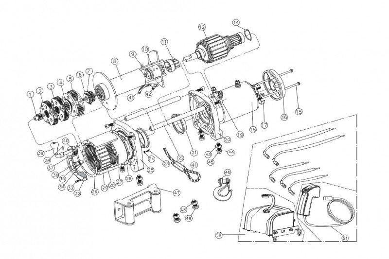 Лебедка электрическая 2,9 т. T-MAX EW-6500 IMPROVED OFF-ROAD электролебедка автомобильная 12 вольт - фото 3 - id-p564313129