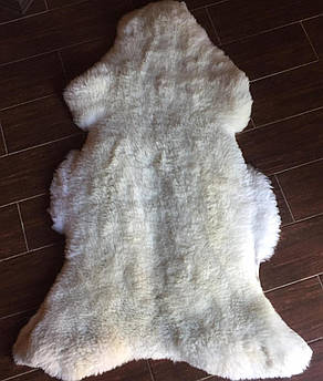 Натуральна овеча шкура | біла | хутряна накидка на крісло, диван, килимок 130×60 см