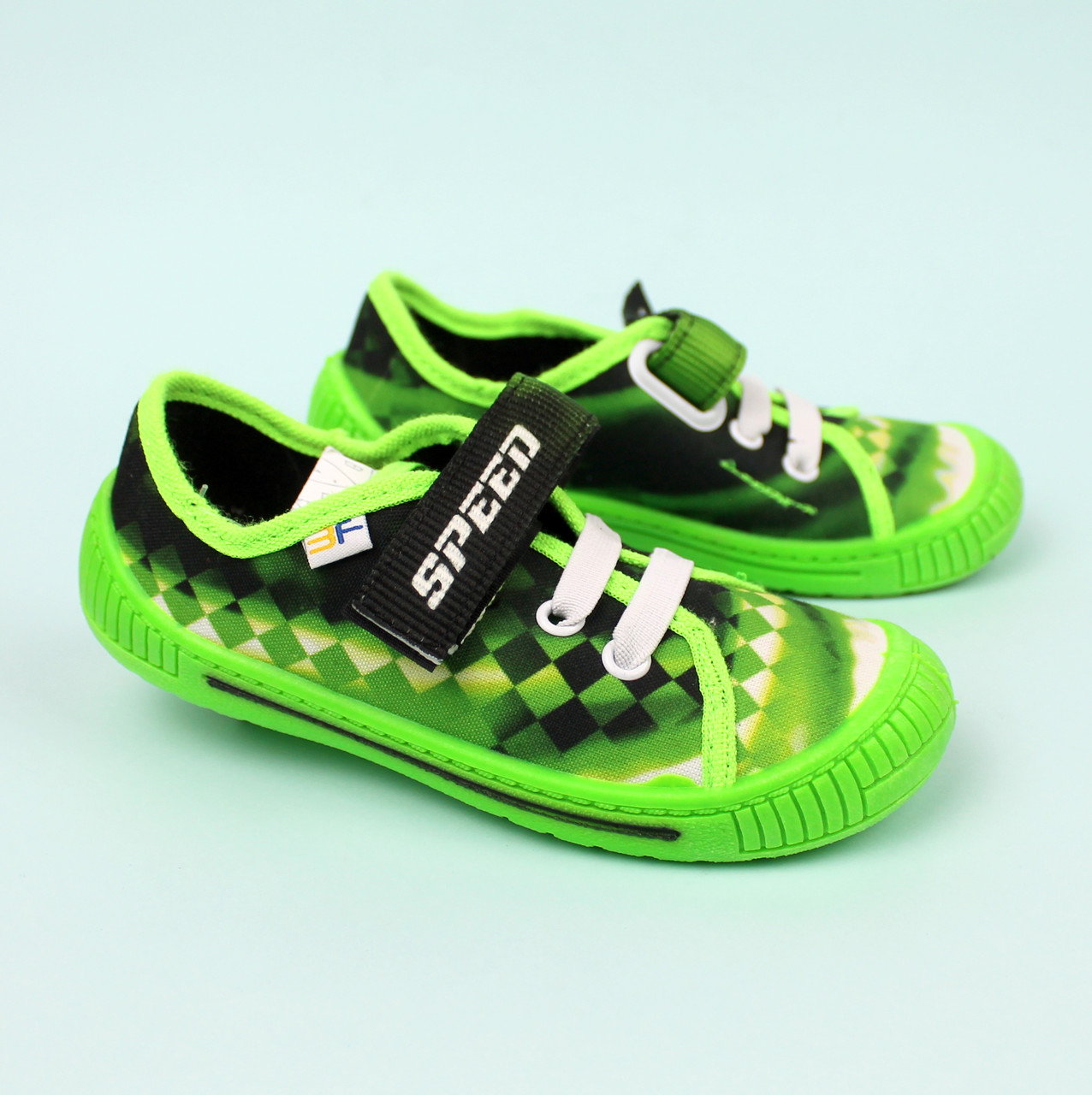 Зеленые кеды на мальчика, текстильная обувь р.28 - стелька 18 см - фото 3 - id-p582340454