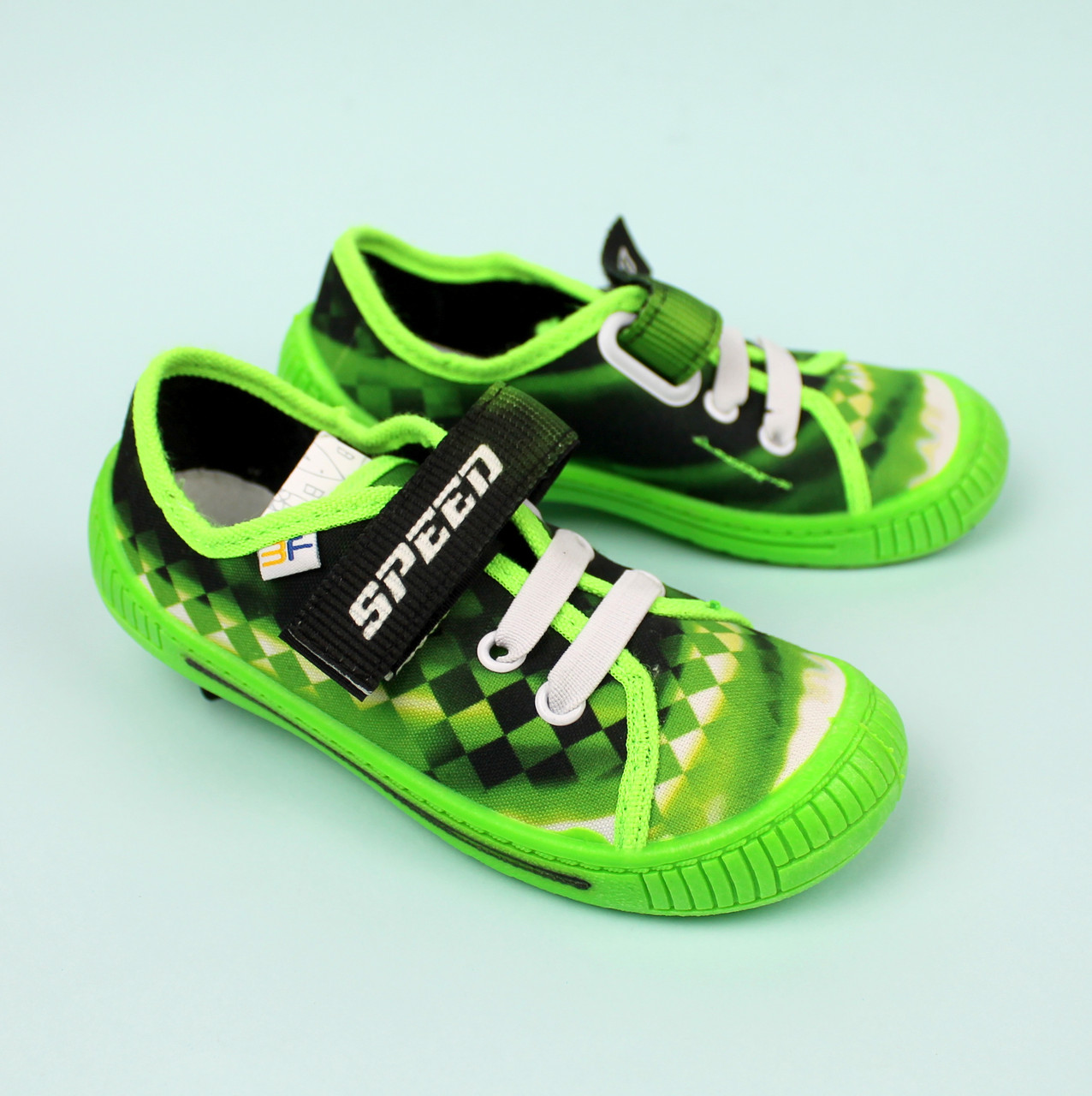 Зеленые кеды на мальчика, текстильная обувь р.28 - стелька 18 см - фото 4 - id-p582340454