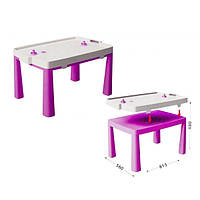 Пластиковий стіл із насадкою для аерохокея + комплект для ігор рожевий Doloni 04580/3