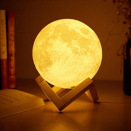 Настільний світильник нічник 3D Moon Lamp (Луна), фото 1