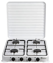 Настільний газовий таганок плита Domotec MS 6604 на 4 конфорки White (6846)