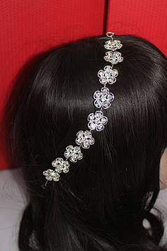 Чудова срібна гілочка з білими каменями гірський кришталь для наречених і вечірніх зачісок