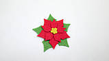 Заготівка новорічна "Пунсеттія червона" з фетру, фото 4
