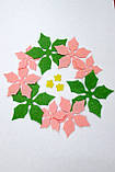 Заготівка новорічна "Пунсеттія рожева" з фетру, фото 3