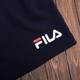 Чоловічі спортивні шорти (тканина-лакоста) FILA, синього кольору, фото 5