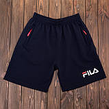 Чоловічі спортивні шорти (тканина-лакоста) FILA, синього кольору, фото 4