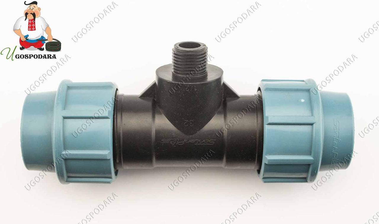 Трійник з зовнішньою різьбою ТНР SantehPlast 32х3/4"х32 (32х3/4"х32)