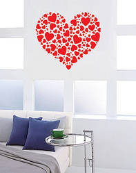 Вінілова наклейка на шпалери на 14 лютого "Сердечне серце"