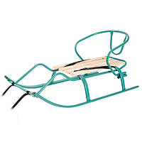 Санки детские Спорт F1 + спинка Бирюзовый