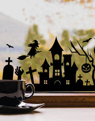 Декор вікна на Хеллоуїн "Гаманець або життя"