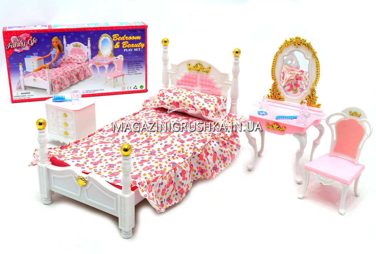 Дитяча іграшкова меблі Глорія Gloria для ляльок Барбі Спальня 2319. Облаштуйте ляльковий будиночок, фото 1