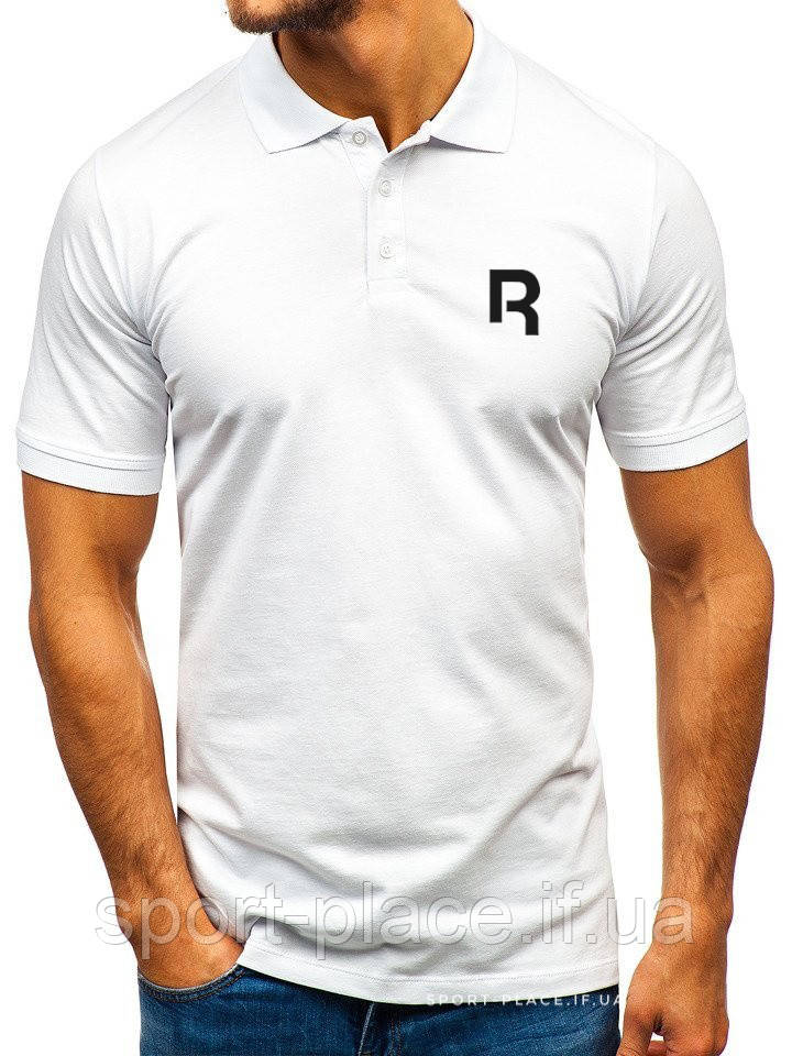 Чоловіча футболка поло Reebok (Рібок) біла (маленька емблема) бавовна