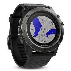 Смарт-годинник Garmin Fenix 5X Slate Gray Sapphire with Black Band з чорним ремінцем