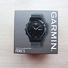 Смарт-годинник Garmin Fenix 5 Black Sapphire with Black Band з чорним ремінцем, фото 2