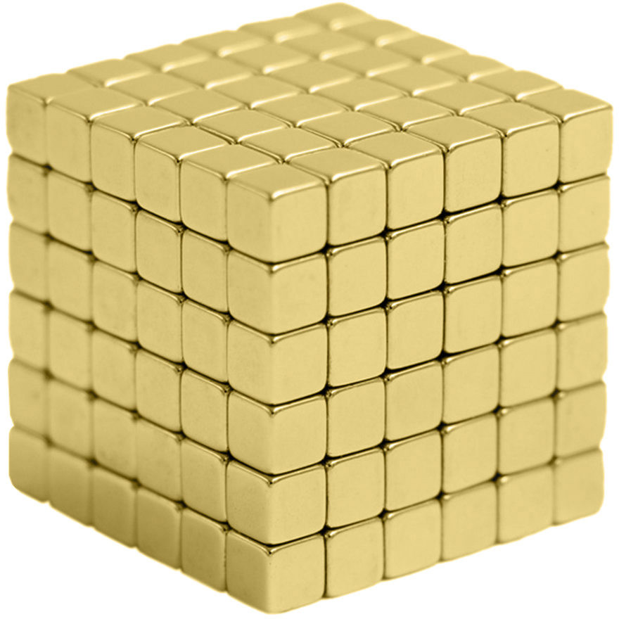 Неокуб квадратний Neocube 216 кубиків 5 мм у металевому боксі (Золотий) (13875)