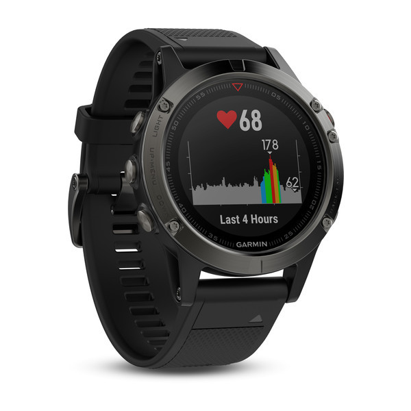 Смарт-годинник Garmin Fenix 5 Slate Gray with Black Band з чорним ремінцем, фото 1