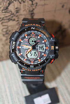 Чоловічі Smael годинники чорні з елементами помаранчевого