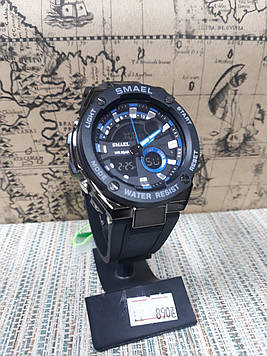 Чоловічі спортивні годинник Smael на каучуковому ремінці чорний корпус