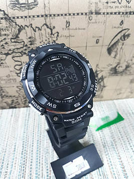 Чоловічі великі годинники Smael чорні з цифровим часом