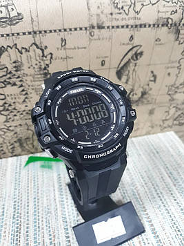 Чоловічі великі годинники Smael чорні з цифровим часом