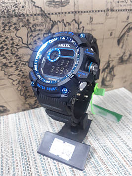 Годинники чоловічі Smael чорні з синіми вставками