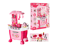 Ігровий набір дитяча кухня Bambi Little Chef 008-801 рожева — звук, світло, посуд