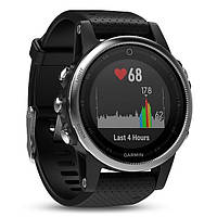 Смарт-годинник Garmin Fenix 5S Silver with Black Band з чорним ремінцем