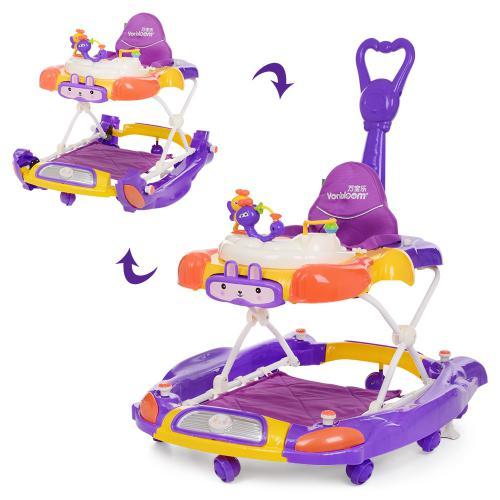 Функціональні дитячі ходунки M 4021-3 музичні фіолетові, фото 1