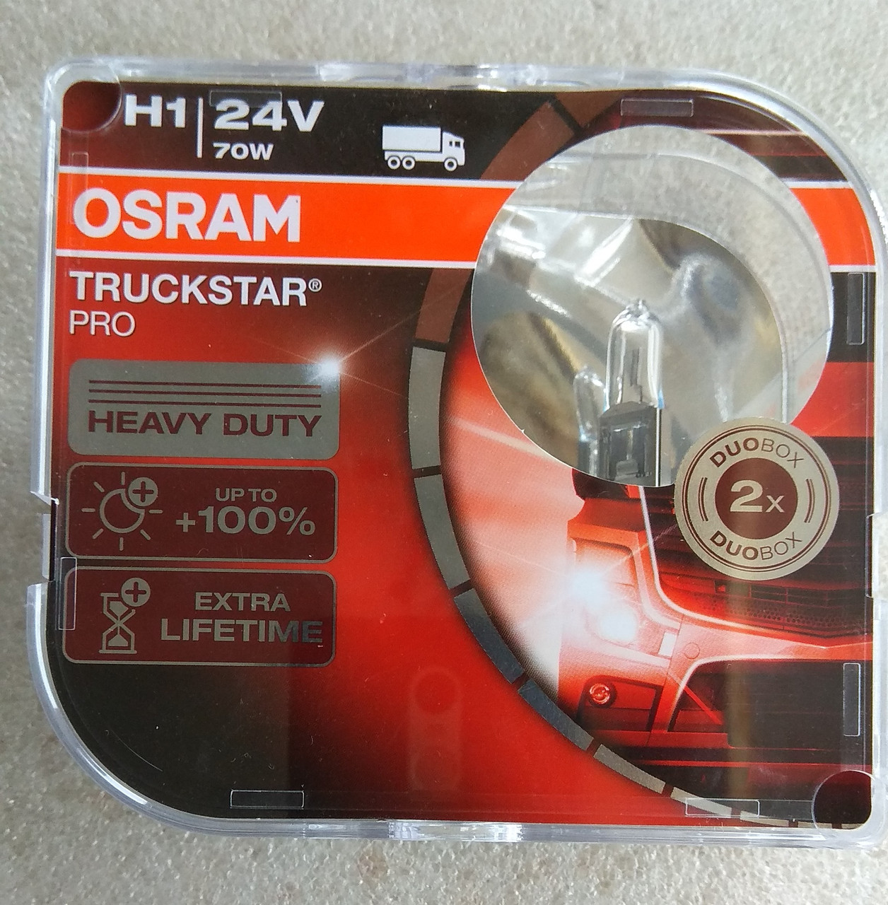Лампа галогенова OSRAM TRUCKSTAR pro H1 +100% 24v 70w