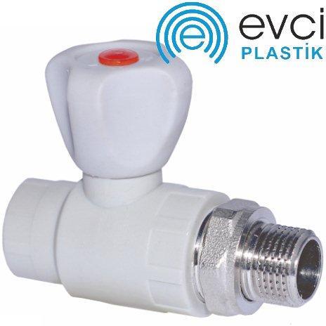 Кран Батарейний Прямої 20×1/2" PP-R EVCI