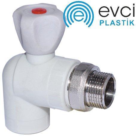 Кран Батарейний Кутовий 20×1/2" PP-R EVCI