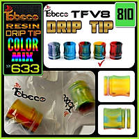 № 633 Tobeco Resin Drip Tip 810 for Smok TFV8, TFV12. Дрип тип из смолы, цветной микс. Оригинал.