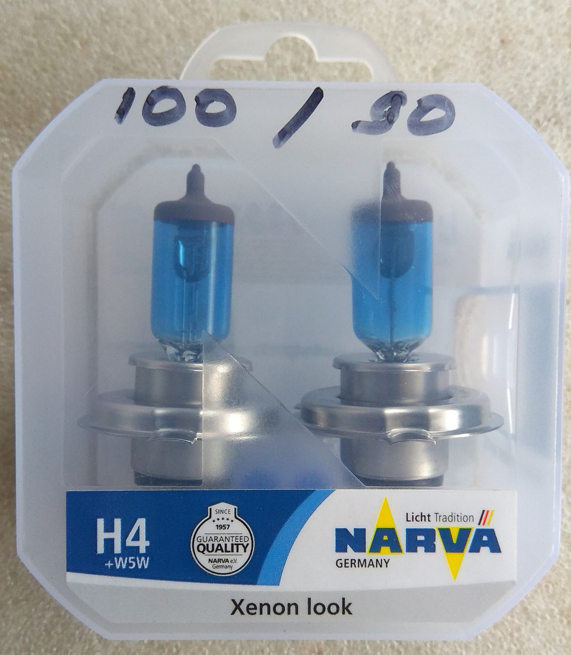 Лампа галогенова Narva Range Power White H4 12v 100/90w +W5W