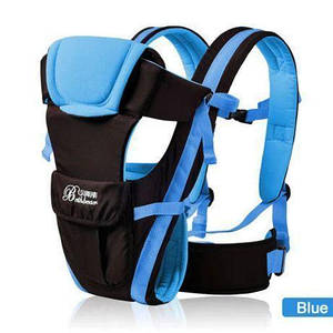 Кенгуру для детей BABY CARRIER - 4в1: Рюкзак кенгурушка, хипсит, переноска, Слінг - кенгуру. Блакитний.