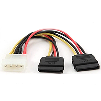 Кабель живлення, розгалужувач з Molex / Перехідник IDE MOLEX на 2X SATA 15PIN для живлення жорстких дисків